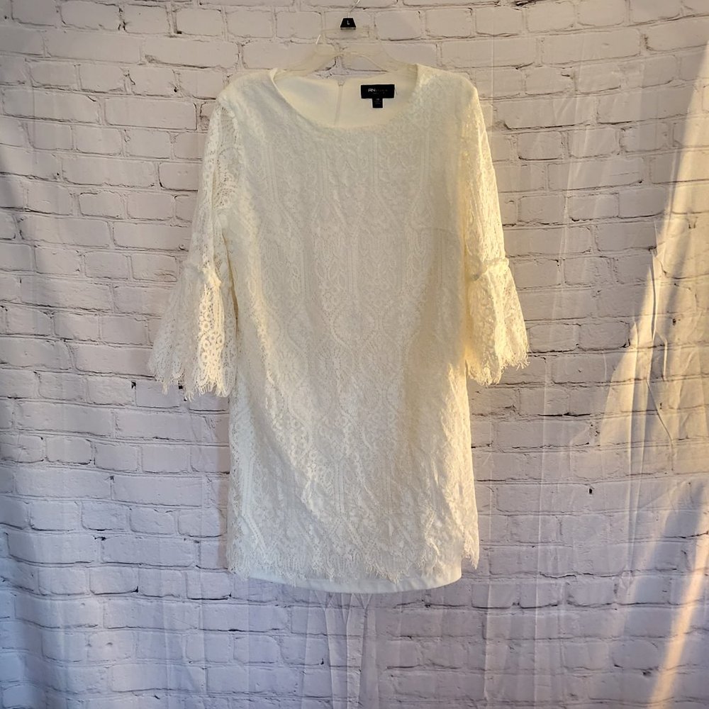Ronni Nicole Ivory Lace Wedding Dress Shift Dress